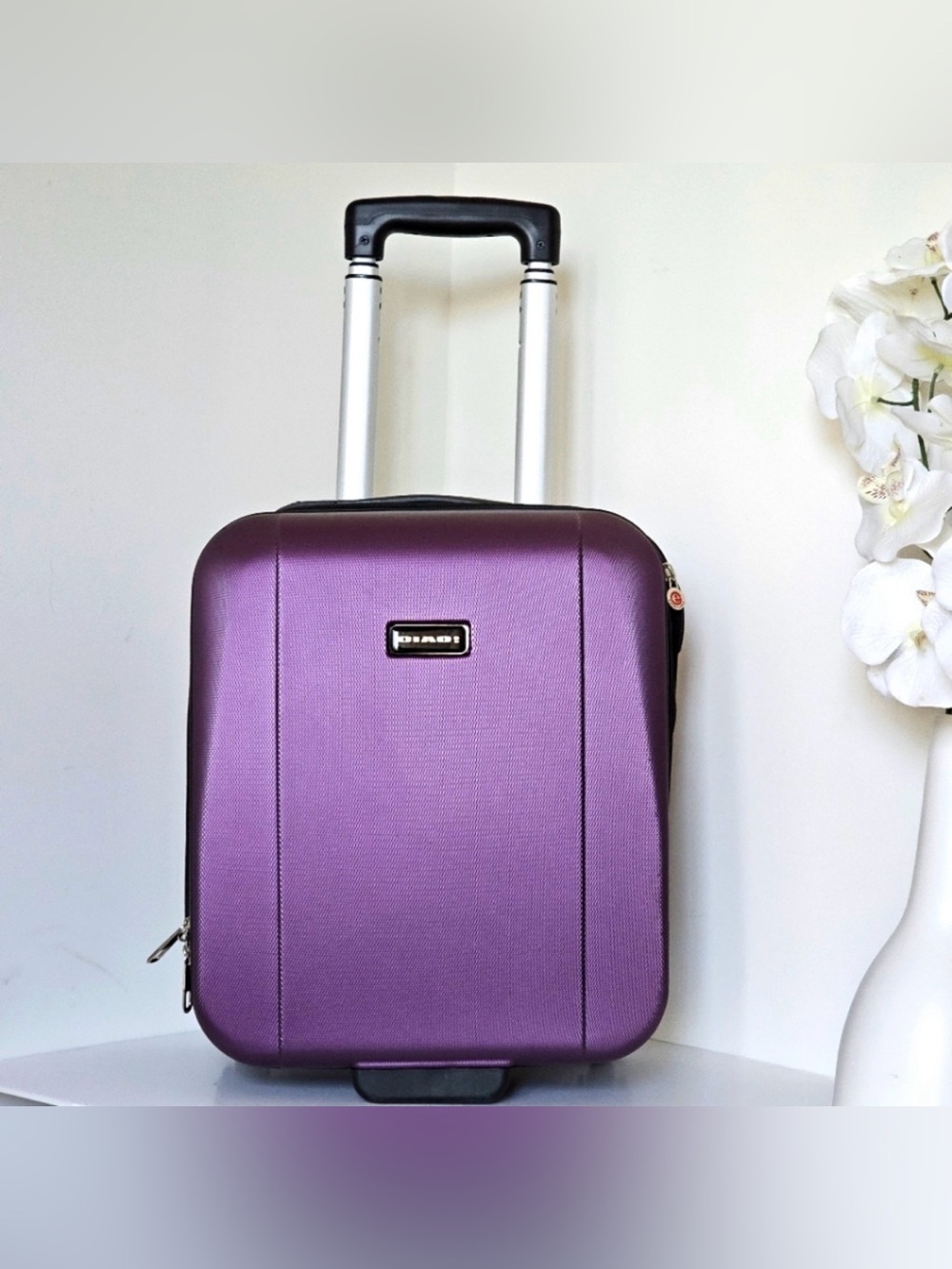 Ciao Underseat Carry-On Luggage Hardside Purple Bag 100% Polycarbonate 17"